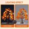 2 Pack Fall Lighted Maple Leaf Table Tree With 24 LED Lights (Orange)
